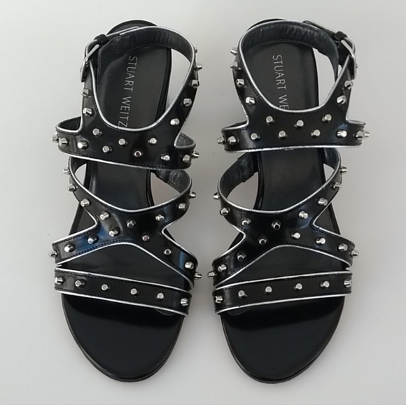 Stuart Weitzman Patent Studded Sandals - Size 9 - Picture 3 of 12